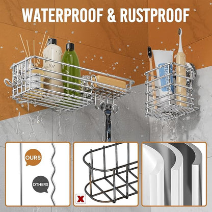 LEVERLOC Shower Caddy Suction Cup, 3 Pack Heavy Duty Bathroom Organizer - Image 4