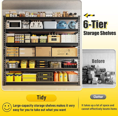 REIBII 6-Tier Garage Shelving, Adjustable Metal Shelving, Large-Capacity Garage - Image 8