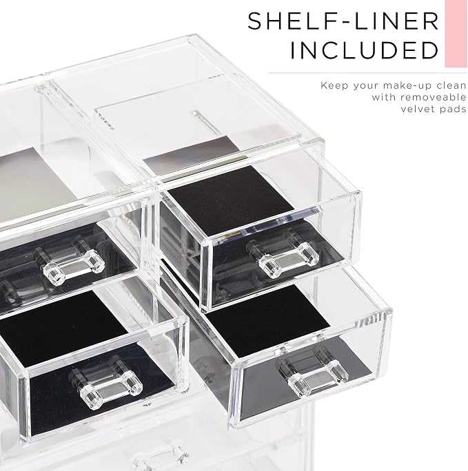 Sorbus Acrylic Makeup Organizer Set, 7-Drawer Vanity & Countertop Cosmetic - Image 7