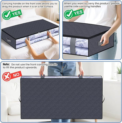 Under Bed Storage Containers, 2 Pack Blanket Storage Bags, Collapsible Storage - Image 5