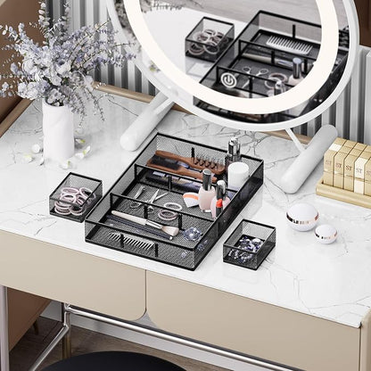 Marbrasse 3 Packs Desk Drawer Organizers, Metal Mesh Dividers Desk Drawer - Image 7