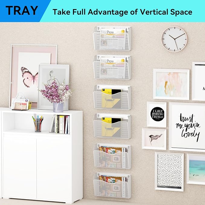 3 Single Pocket Wall File Holder, Mesh Hanging File Folder Paper Organizer - Image 7