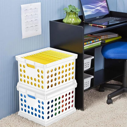 Sterilite Stackable Plastic Storage Crate Bin Organizer File Box - Image 5