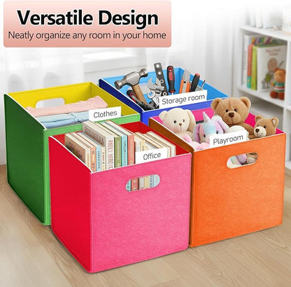 6 Pcs 11 Inch Colorful Felt Storage Cubes - Image 4