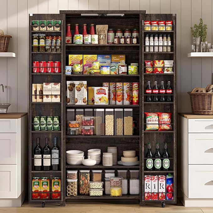 Farmhouse Kitchen Pantry Cabinet, Dining Room, Living Room by Furnaza