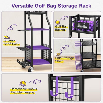 Golf Bag Storage Garage Organizer, Golf Bag Storage Stand and Other Golfing - Image 7