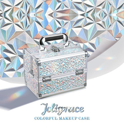 Joligrace Makeup Train Case Makeup Case Organizer Portable Cosmetic Box Storage - Image 2