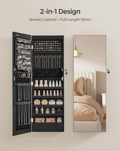 SONGMICS Hanging Jewelry Cabinet, Wall-Mounted Cabinet - Image 3