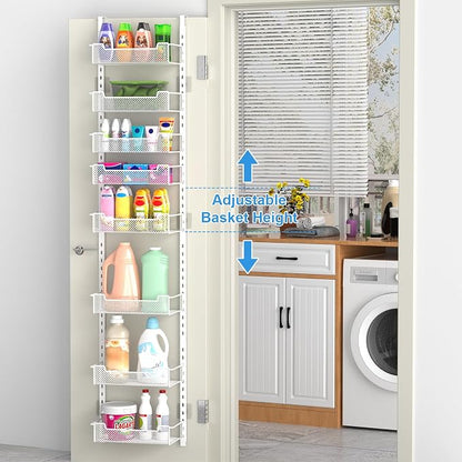 12.3" W Narrow Over the Door Pantry Organizer, 8-Tier Over the Door Organizer - Image 2