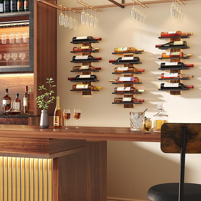 Hoctieon 6 Tier Wall Mount Wine Rack, Wall Mounted Wine Bottle Racks - Image 4