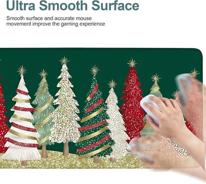 Christmas Tree - Green Gaming Mouse Pad 35.4"x15.7"Desk Mat Anti-Slip Rubber - Image 5