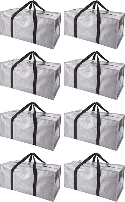 Extra Large Moving Bags with Zippers & Carrying Handles, Heavy-Duty Storage Tote by PANDA+JOYS