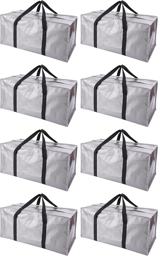 Extra Large Moving Bags with Zippers & Carrying Handles, Heavy-Duty Storage Tote by PANDA+JOYS