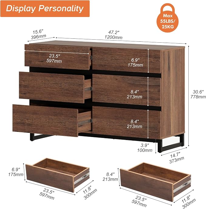 WAMPAT Dresser for Bedroom, Modern Wood Dresser - Image 2