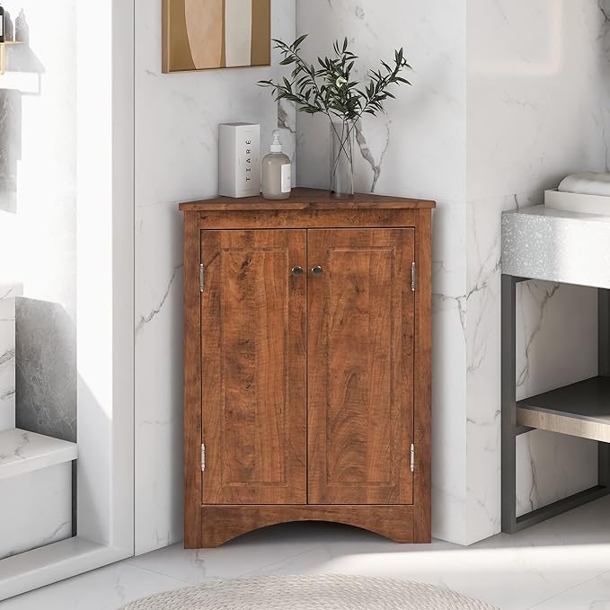 GDFStudio 31.5" H Triangle Corner Bathroom Storage Cabinet - Image 7