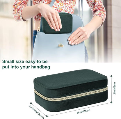 Dajasan Velvet Travel Jewelry Box, Mini Travel Jewelry Case, Small Portable - Image 2