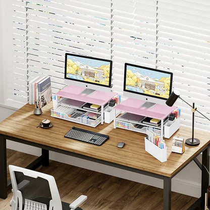 OPNICE Desk Organizers and Accessories, 2-Tier Computer Monitor Stand Riser - Image 4