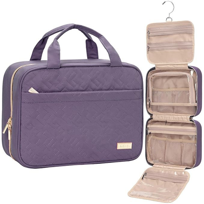 NISHEL Travel Toiletry Bag for women, Portable Hanging Organizer for by NISHEL