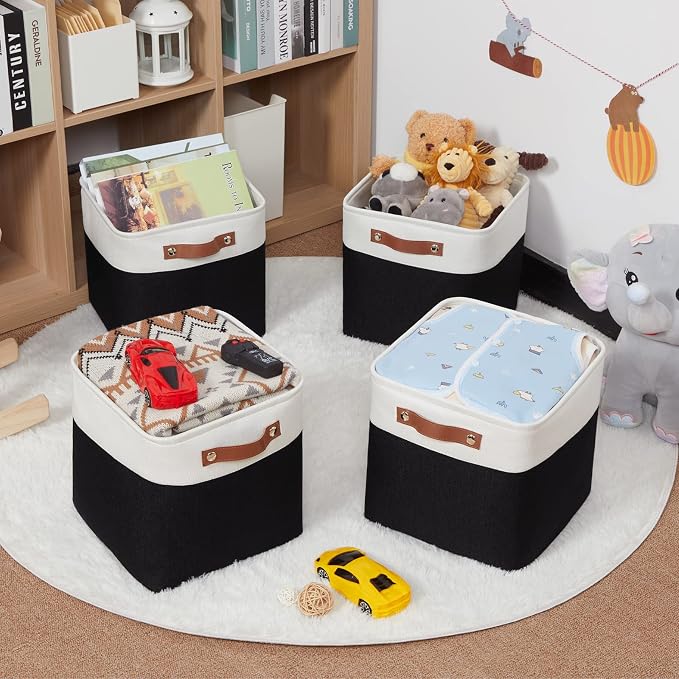 HNZIGE Foldable Storage Basket set, Fabric Storage Baskets - Image 3