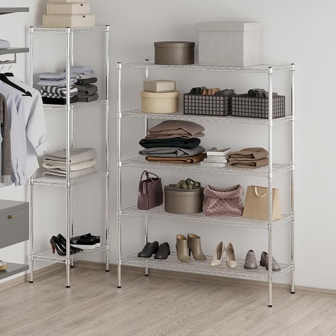 18" Deep x 48" Wide x 64" Height Wire Shelving Kit | 5-Tier | NSF Commercial - Image 7