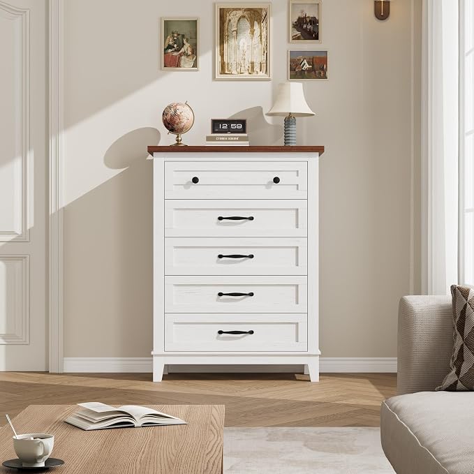 GarveeHome 5 Dresser for Bedroom, 41.3 in Tall Vertical Drawer Dresser - Image 3