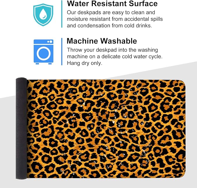 Leopard Print Mouse Pad – Large Extended Desk Mat 35.43 x 15.75 in – Bold - Image 4
