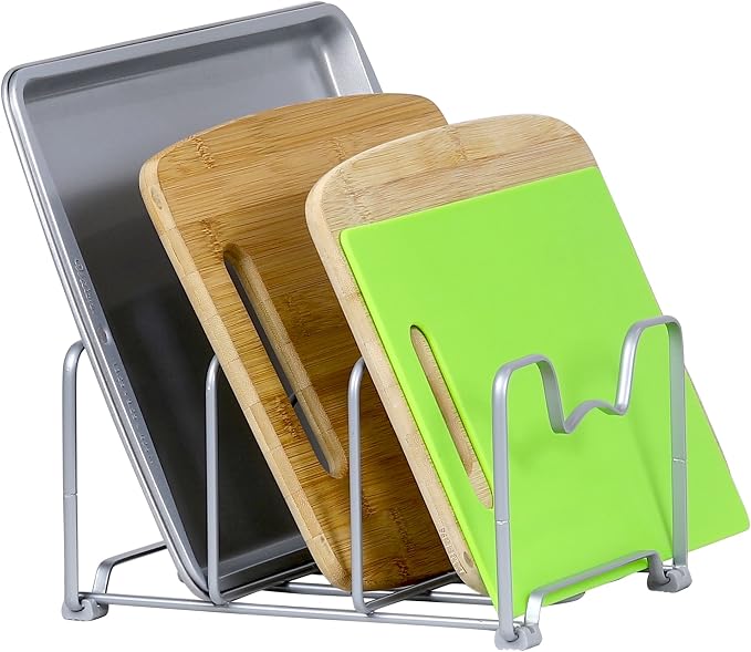 Simple Houseware Kitchen Cabinet Pantry and Bakeware Organizer Rack Holder - Image 3