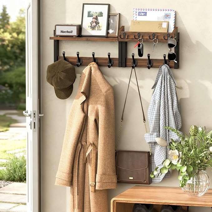 29'' Rustic Coat Rack Wall Mount - Image 2