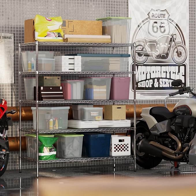 24" Deep x 54" Wide x 64" Height Wire Shelving Kit | 5-Tier | NSF Commercial - Image 5