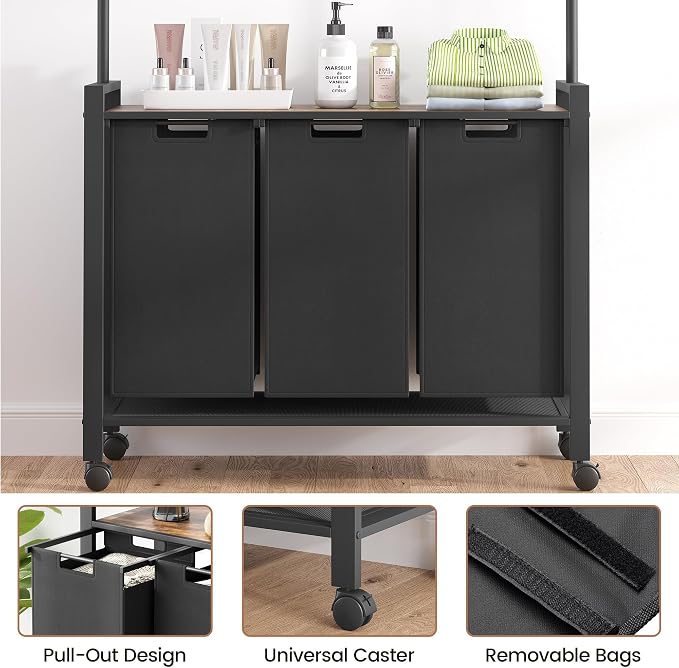 IDEALHOUSE Laundry Sorter, Rolling Laundry Hamper - Image 8