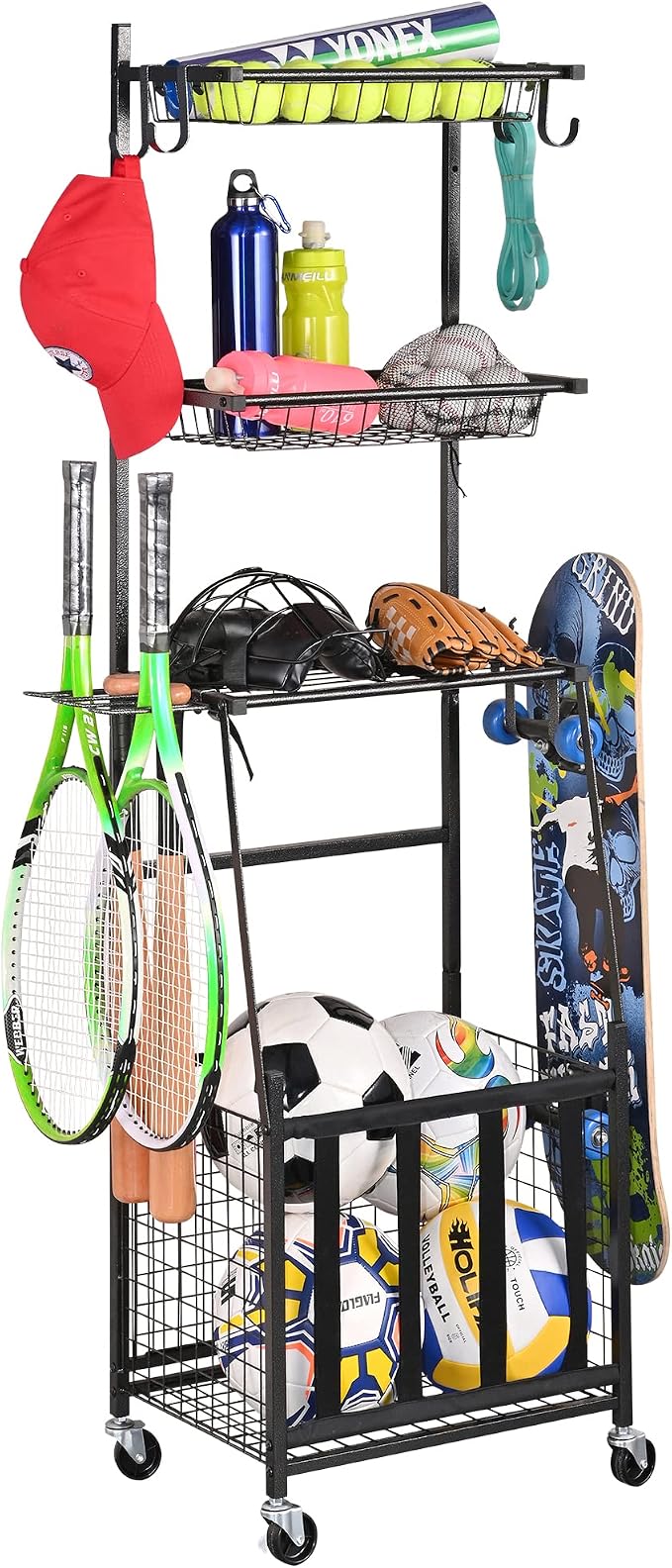 PLKOW Sports Equipment Storage for Garage, Indoor/Outdoor Sports Rack for Garage by PLKOW
