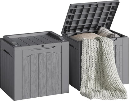 Devoko 30 Gallon Resin Deck Box 2 Pack Outdoor Indoor Waterproof Storage Box by DEVOKO