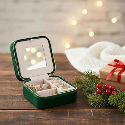 Benevolence LA Plush Velvet Jewelry Box | Travel Jewelry Case Organizer - Image 8