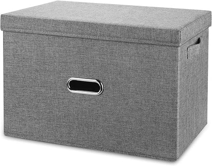 Large Linen Fabric Foldable Storage Bins by Unknown