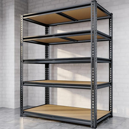 72"H Storage Shelves heavy duty, 2000LBS Garage Shelving, 5 Tier Metal Shelving - Image 9