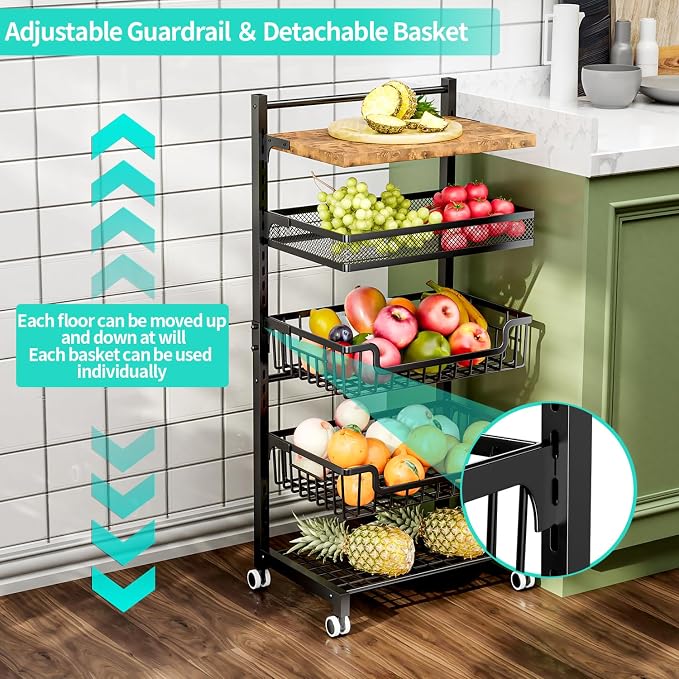 HapiRm Fruit Basket Kitchen Cart - Image 3