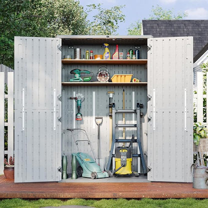 Aoxun Outdoor Storage Shed, 64 Cu.Ft Vertical Storage Sheds Outdoor - Image 4