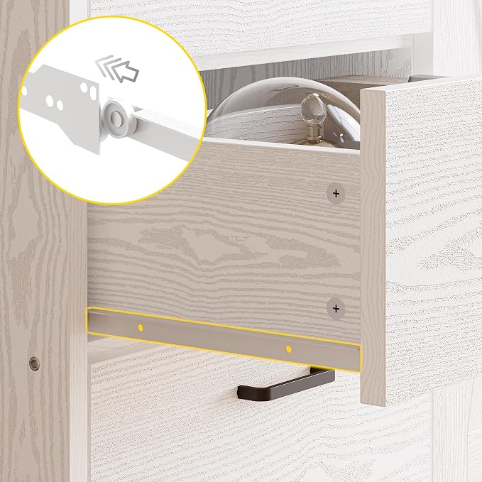 IRONCK Bookshelf with Door and 3 Drawers, 71in Tall Bookcase Shelf with 3-Tier - Image 7
