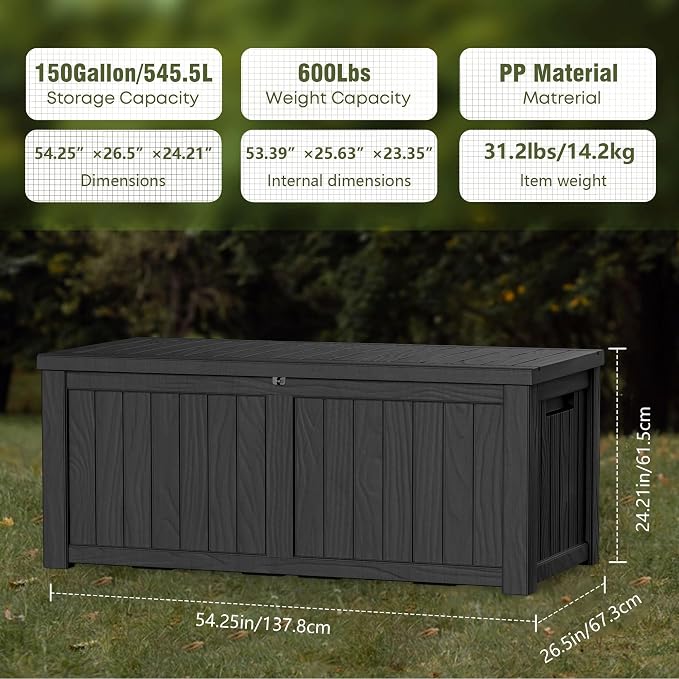 Extra-Large 150 Gallon Outdoor Chest Storage Waterproof - Image 3