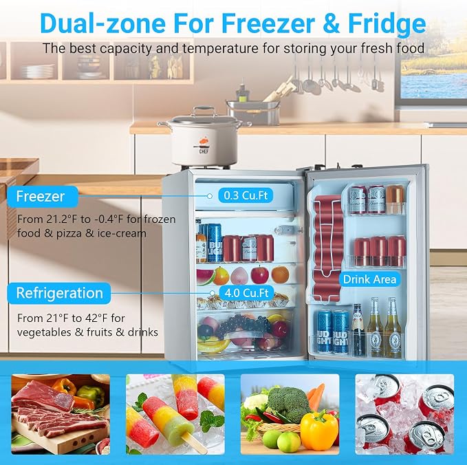 Jojoka 4.3 Cu.ft Mini Fridge - Image 2