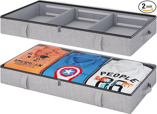 Vailando Storage Containers, 6 Inches Tall 60L Underbed Storage Bins by Vailando