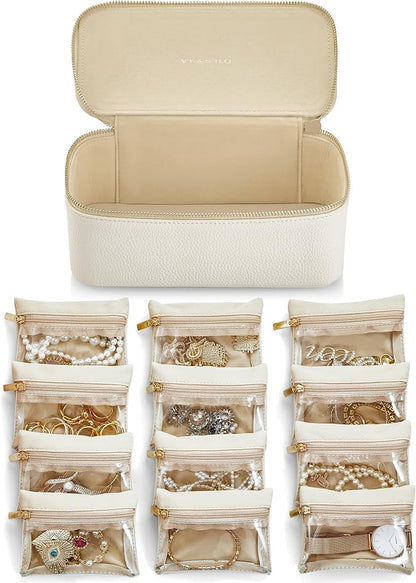Vlando Jewelry Box with 12 Velvet Jewelry Pouch Jewelry Travel Organizer by VLANDO