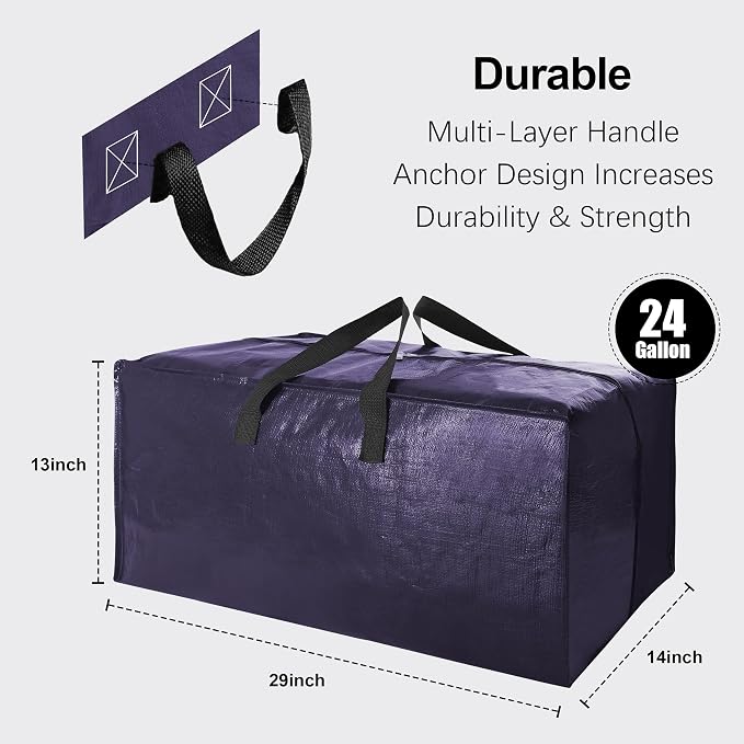 12 Pack Heavy Duty Extra Large Moving Bags W/Backpack Straps - Image 2