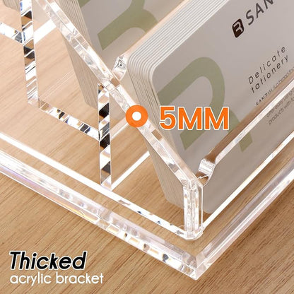 YUXUN Business Card Holder for Desk Clear Acrylic Business Cards Display Stand - Image 3
