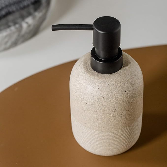 2pcs/Set Beige Hand Soap Dispenser Sets, Resin Liquid Soap Dispenser - Image 3