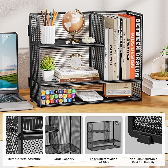 Marbrasse 3-Tier Desk Shelf Organizer - Image 4