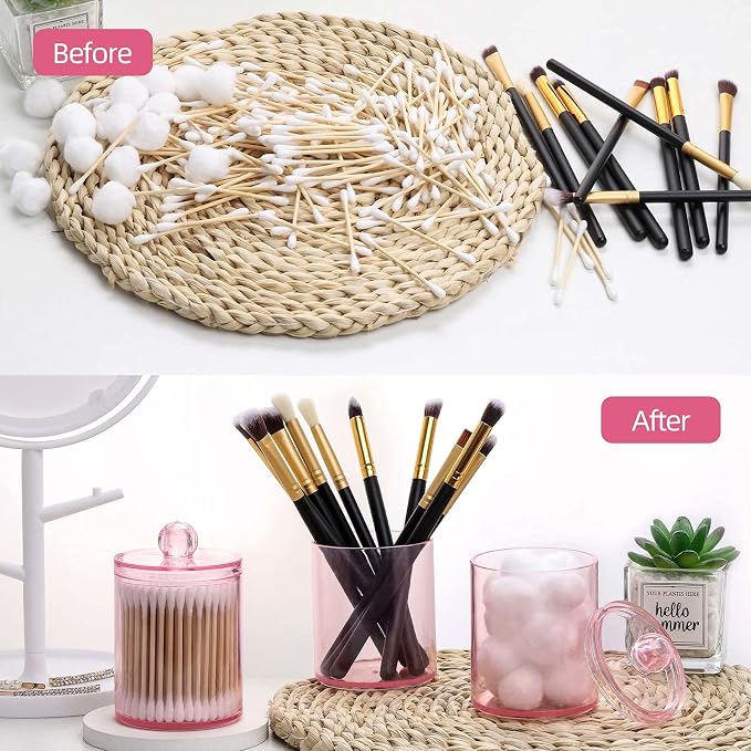 Tbestmax 4 pcs Qtips Holder Bathroom Container, 10 OZ Apothecary Jar - Image 6