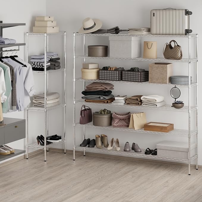14" Deep x 72" Wide x 74" Height Wire Shelving Kit | 6-Tier | NSF Commercial - Image 7