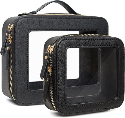 Travel Clear Makeup Bag Set, TSA Approved Cosmetic Bag Case by FFpaw