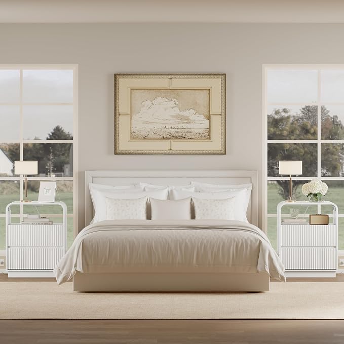 White Nightstands Set of 2 - Image 4